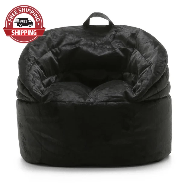 Big Joe Stack Bean Bag Chair, Plush 2Ft, Black