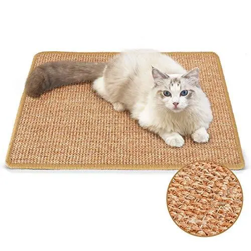 FUKUMARU Tapis Griffoir pour Chat, 60 x 40 cm, Sisal Naturel, Tapis à Griffer Ho