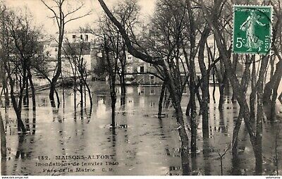 8161 cpa 94 Maisons Alfort - inondations 1910 - Parc de la mairie