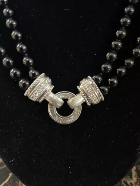Judith Ripka Sterling Silver Onyx Bead 2-Strand 18” Necklace (Pendant Separate) Judith Ripka Sterling Silver Onyx Bead 2-Strand 18” Necklace (Pendant Separate)