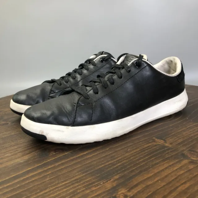 Cole Haan Grandpro Mens Size 9 Black Leather Tennis Shoes Sneaker