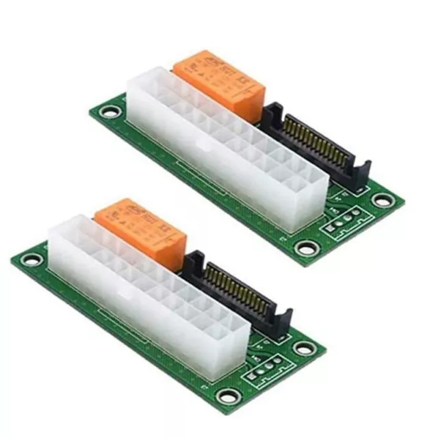 2X  Board Dual PSU Multiple  Supply Adapter Add2Psu with Sata ATX 24Pin to6978