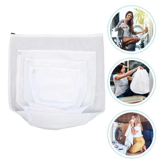 Bolsa de lavandería malla bolsa de lavado con cremallera red bolsas de lavado blanco poliéster