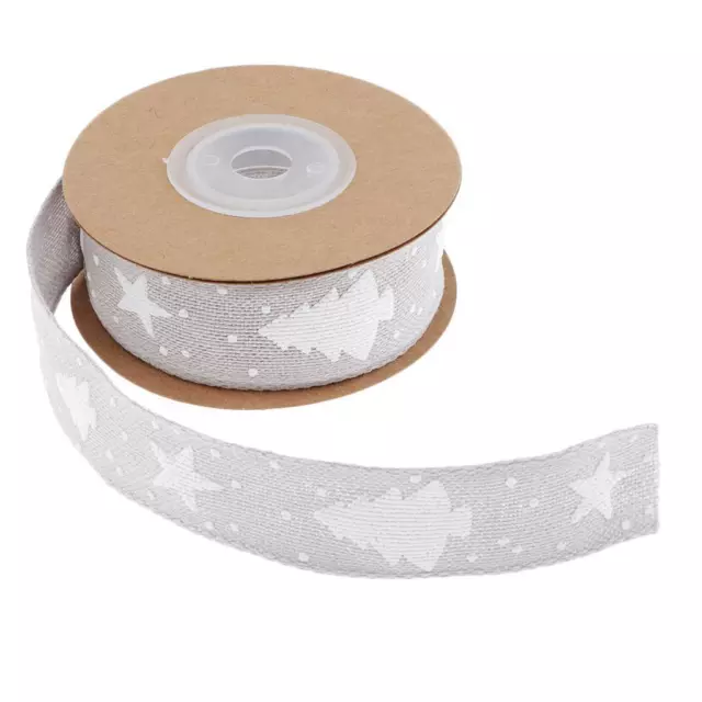 1 roll/10m Christmas Grosgrain Satin Ribbon Gift Wrapping Xmas Decor grey