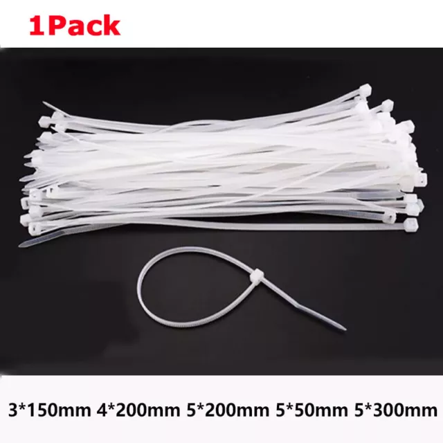3mm 4mm 5mm White Self-locking Nylon Cable Ties Zip For Fastening Cables & Wires