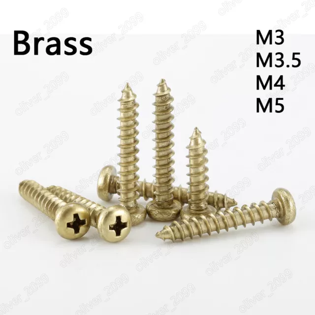 Viti autopulenti testa padella ottone Phillips M3 M3,5 M4 M5