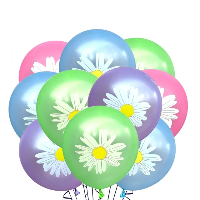 Daisy Balloons 12". Flower Birthday Party Latex Daisies Event Decoration lot