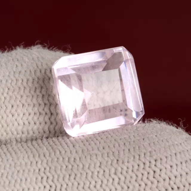 Stunning Lab Created Pink Topaz Gemstone Square Cut 9 Carat For Locket