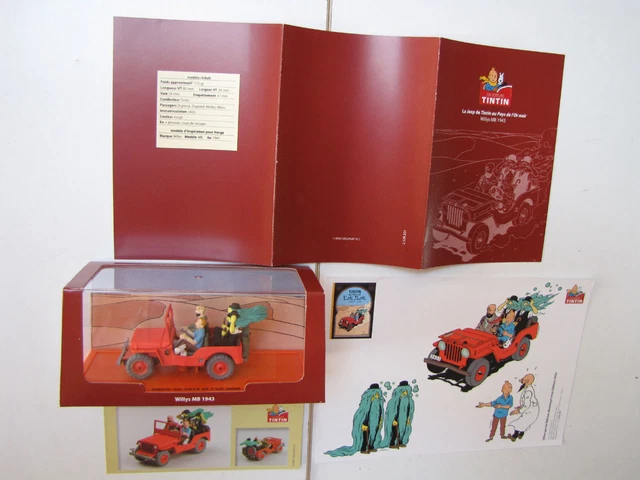 Miniature Jeep Willys 1943 échelle 1/43 - Tintin Au Pays De L'or Noir - Occasion - Marque Atlas/Jumajo