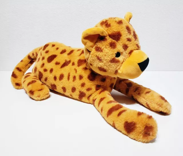 Pillowfort Plush Orange Cheetah Leopard Spotted Cat Throw Pillow 21" Long EUC