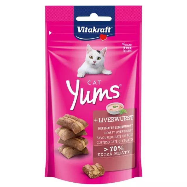 Vitakraft Cat Yums Leberwurst Katzen Snack Leckerli Sparpaket 18x 40g NEU