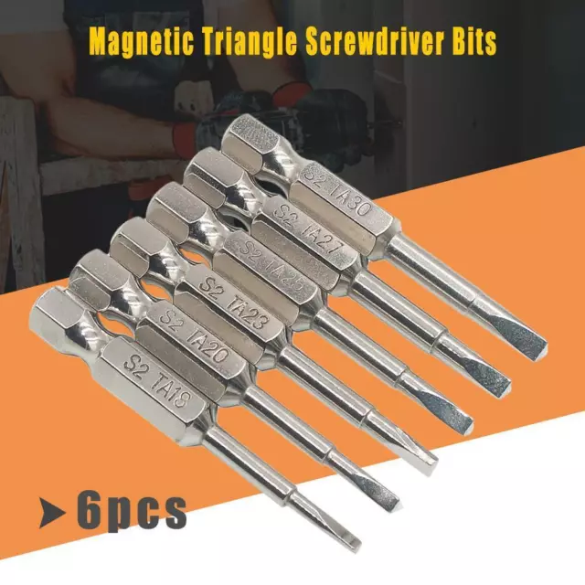 Punte cacciavite triangolo magnetico acciaio S2 punta cacciavite gambo esagonale 1/4 di pollice