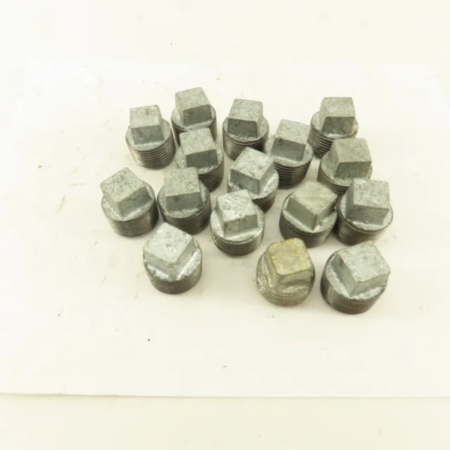 3/4" NPT Galvanized Hollow Malleable Iron Pipe Plug Fitting Lot of 16