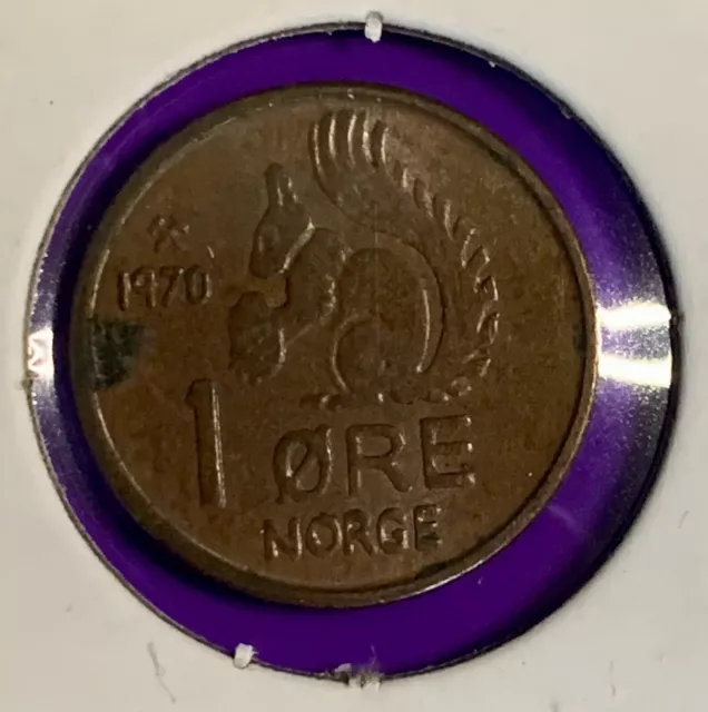 Norway 1 Ore 1970 Squirrel Animal Coin