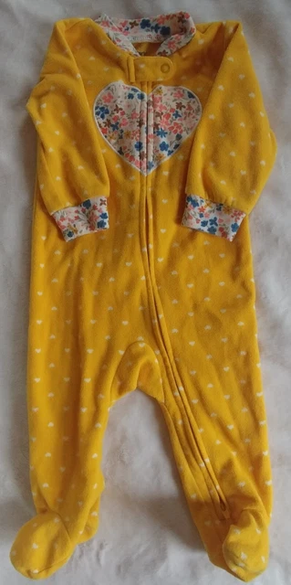 Carters baby girl fleece pajama sleeper with heart 9 months infant Sleepwear