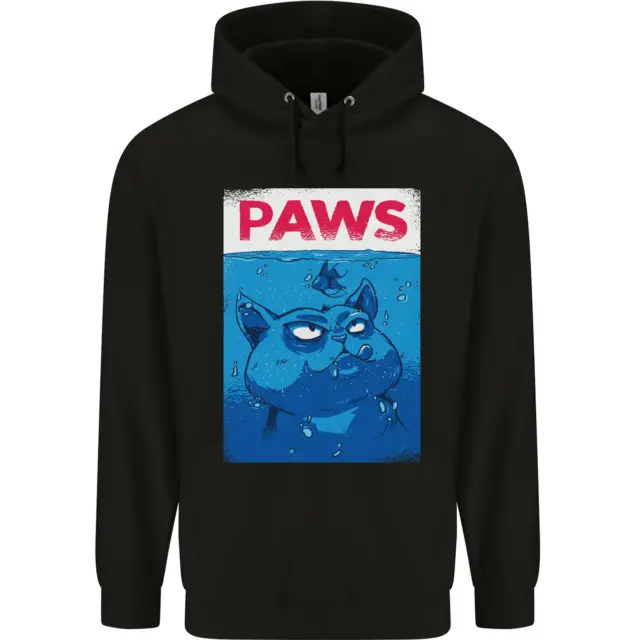Paws Funny Cat and Goldfish Parody Mens 80% Cotton Hoodie