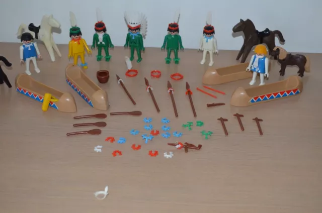 PLAYMOBIL. KLICKY  lot PLAYMOBIL INDIENS  ancien vintage  Années 1970 3