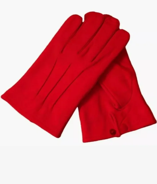 Leather Sheepskin Gloves Red (Men).