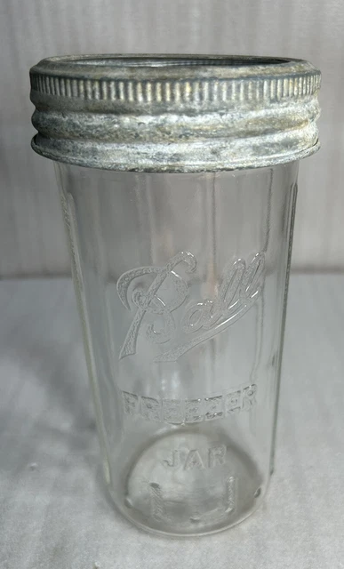 VINTAGE BALL RIBBED FREEZER JAR Canning Freezing 1qt. Zinc Ring VINTAGE BALL RIBBED FREEZER JAR Canning Freezing 1qt. Zinc Ring