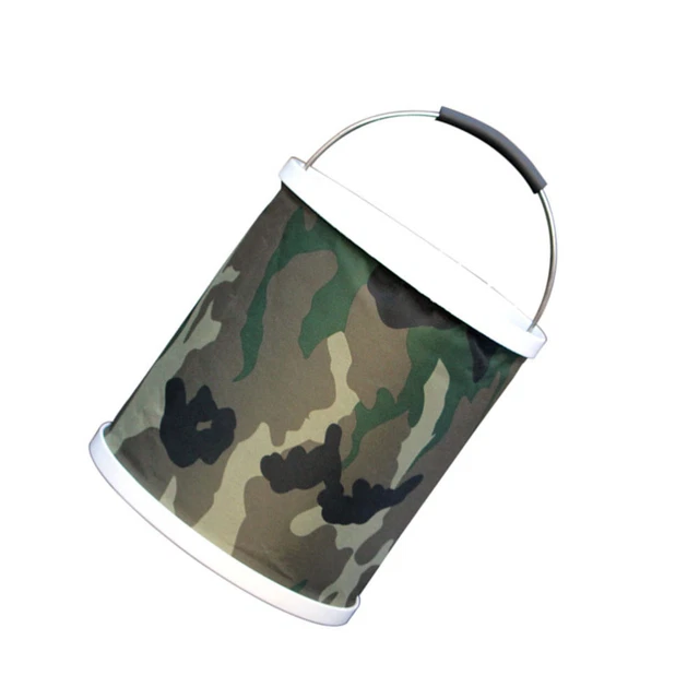 Secchio da campeggio pieghevole secchio mimetico con coperchio secchio acqua pieghevole