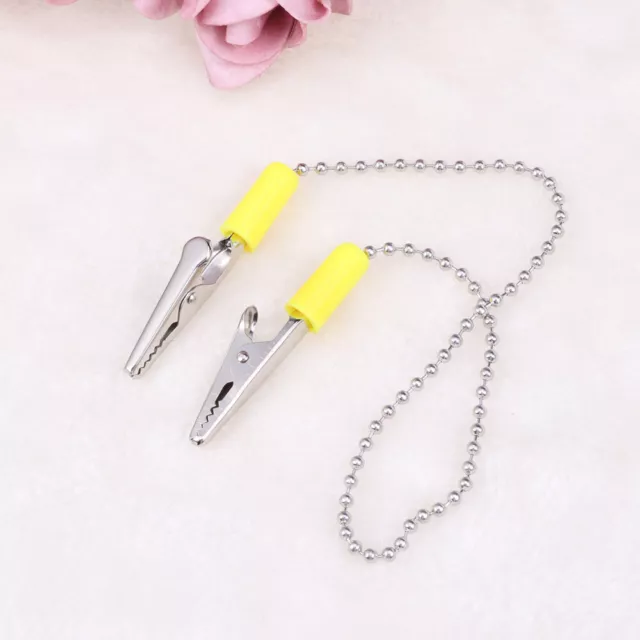 Stainless Steel Dental Ball Chain Clips Flexible Napkin Clip Chain Bib Holder