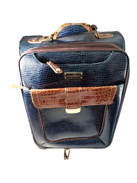 Samantha Brown Classic Navy Blue Croc 22" Spinner Wheeled Upright Luggage