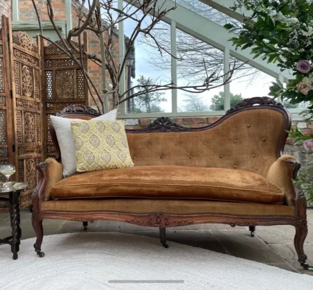 Antique velvet sofa
