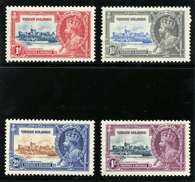 British Virgin Is 1935 KGV Silver Jubilee set complete MNH. SG 103-106. Sc 69-72