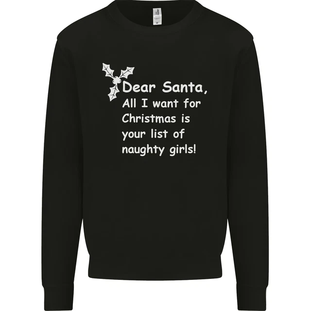 Babbo Natale Cattivo Ragazze Divertente Natale Uomo Felpa Maglione