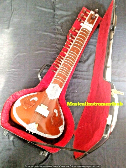 Sitar Red Classic (18 Strings) Miraj + Fiber Box + Accessories + Free Shipping
