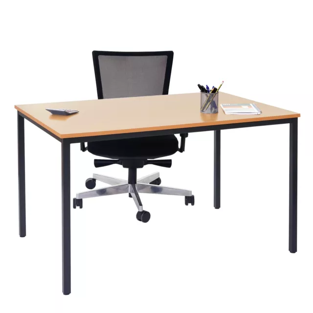 B-Ware Schreibtisch Petrila, Konferenztisch Bürotisch, 120x80cm MDF, Buche-Optik