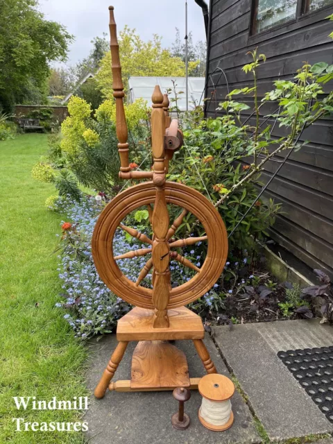 Handmade Wood Spinning Wheel Fully Refurbished - Full Working Action