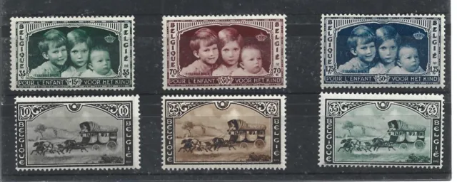 Lot de 6 timbres de Belgique neufs X  Année diverses voir descriptif