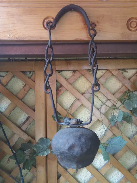 Antique 19th Century Primitive Old Wrought Iron Old Bull/Cow Bell RARE