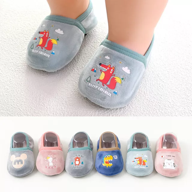 Newborn Baby Girls Boys Toddlers Warm Slippers Soft Non-Slip Floor Socks Shoes