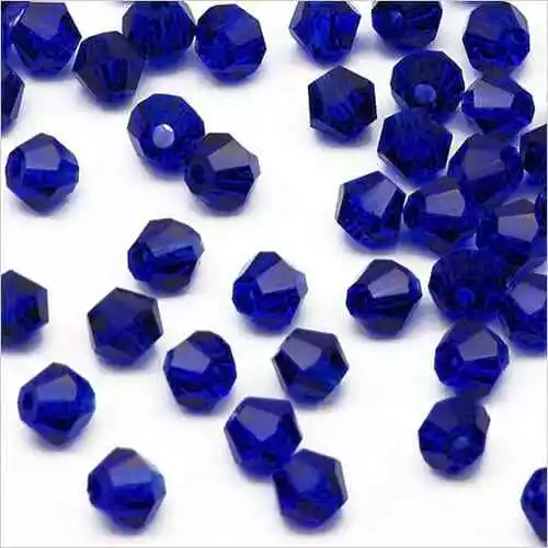 Lot de 40 Perles Tchèques Toupies en Cristal 4mm Bleu