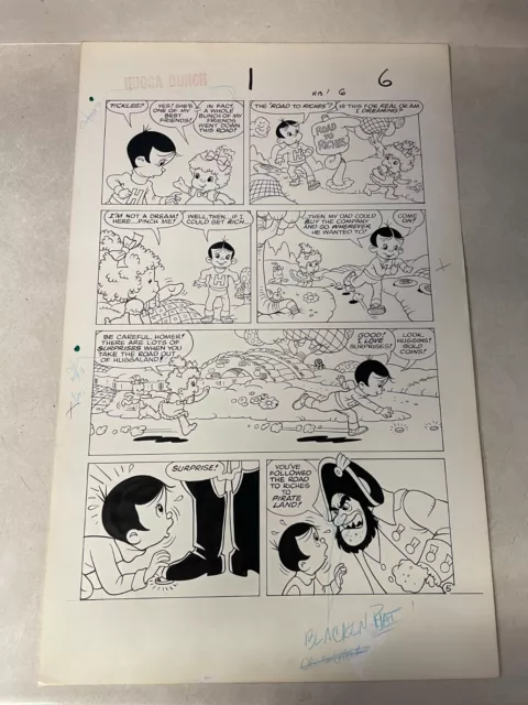 HUGGA BUNCH #1 original comic art 1986 HUGGALAND TICKLES HUGGINS PIRATE LAND