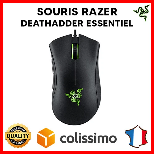 Razer DeathAdder Essentiel Noir : Souris Gaming 6400 DPI, 5 Boutons, USB Filaire