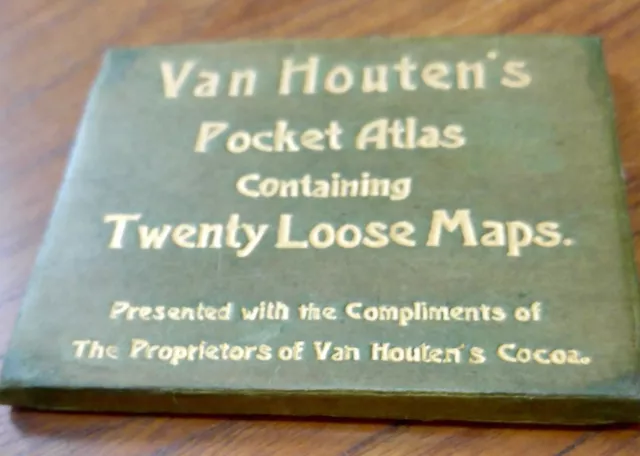 Antique map, Van Houten's Pocket Atlas, c.1896