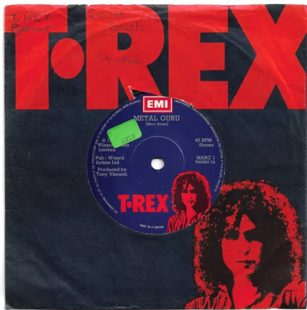 Metal Guru by T. Rex 7" 45RPM single 1972 EMI records MARC 1 *EX/VG+/EX*