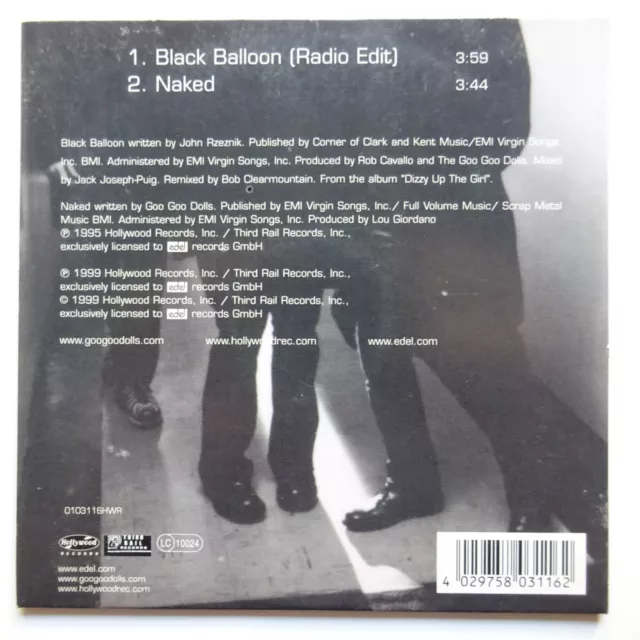 The Goo Goo Dolls : Black Balloon (Radio Edit) / Naked - [ Cd Single ] 2