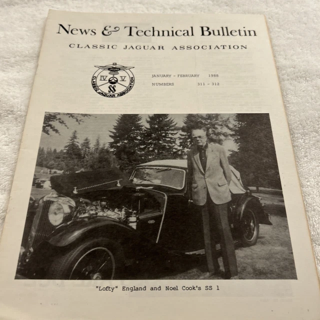 CLASSIC JAGUAR ASSOCIATION - NEWS & TECHNICAL BULLETIN 12 PAGES Jan-Feb 1988