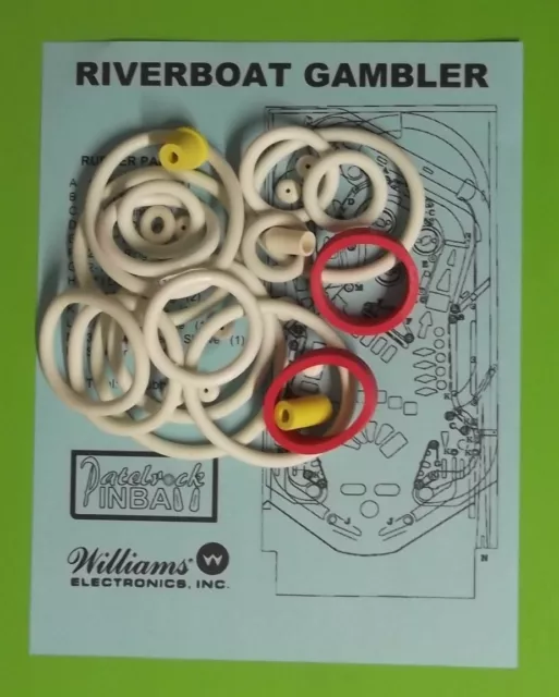 1990 Williams Riverboat Gambler Pinball Machine Rubber Ring Kit