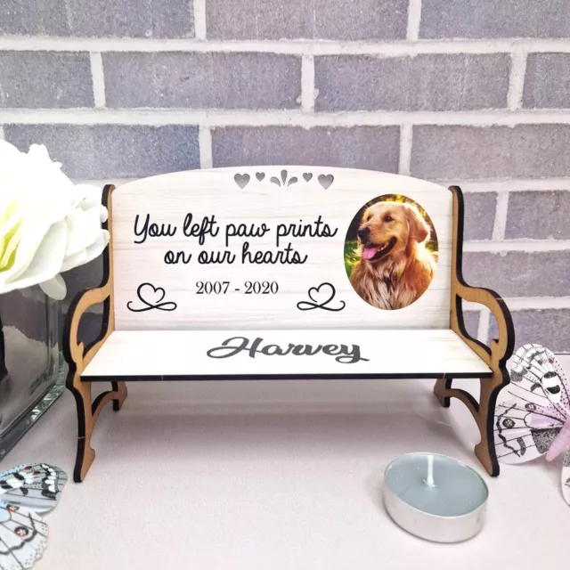 Personalised Photo Pet Memorial Bench Freestanding Keepsake Memory Heaven Gift 3