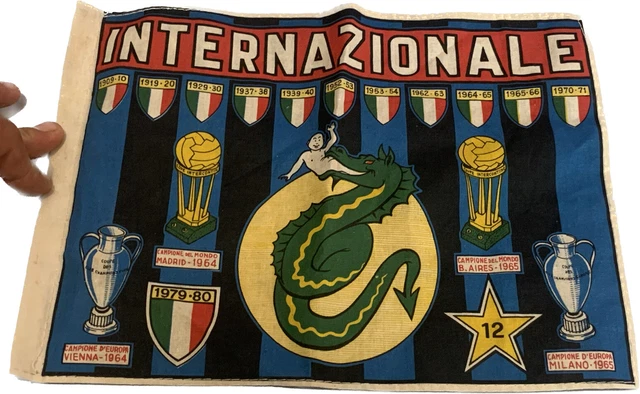 Fanion GAGLIARDETTO CALCIO Vintage Années 80 - INTER CLUB IVREA - 26x40