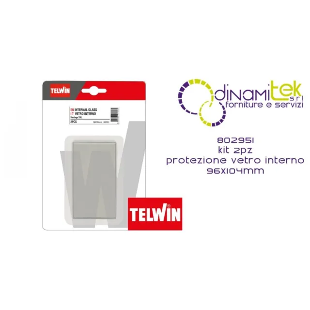 802951 KIT 2 pz PROTEZIONE VETRO INTERNO 96X104 mm TELWIN