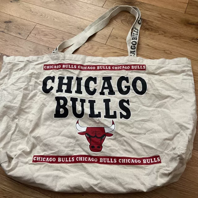 Vintage Chicago Bulls Canvas Tote Carry Bag Fast Shipping Vintage Chicago Bulls Canvas Tote Carry Bag Fast Shipping