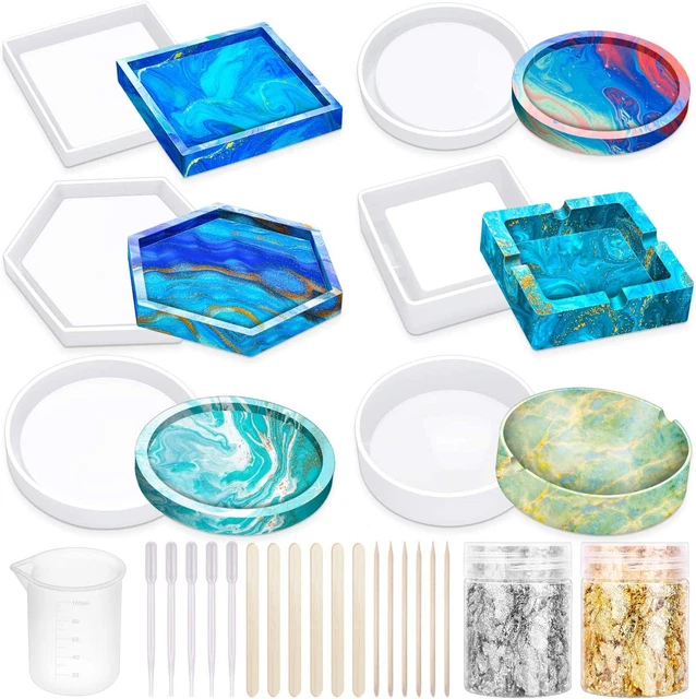 KIT Moldes de silicona para resina epoxica epoxi transparente Moldes figuras