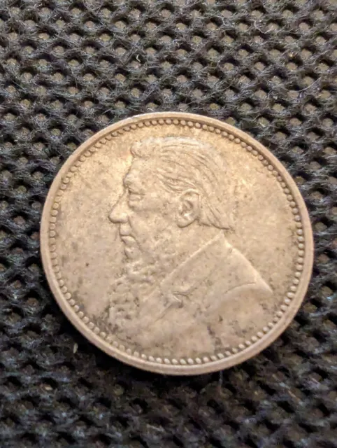 1896 South Africa 3 Prnce - Silver Y#2 - Au Condition