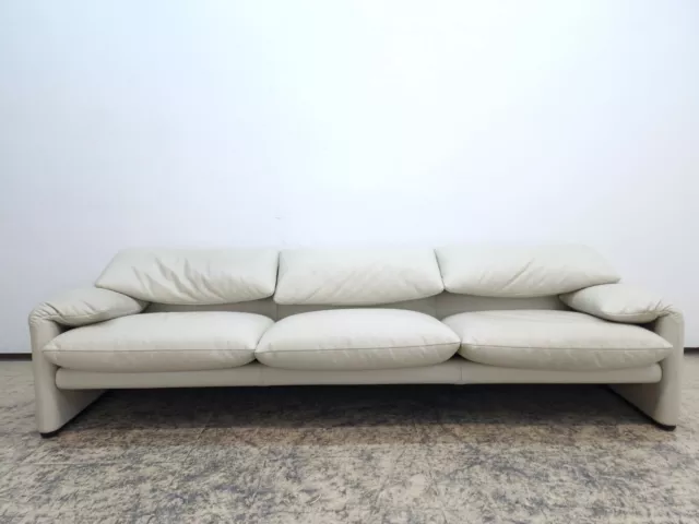 Cassina Maralunga Dreisitzer 270cm Echtledersofa Designersofa Sofa Couch #0525